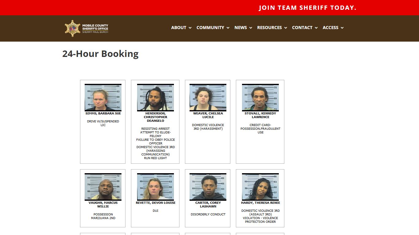 24-Hour Booking | Mobile County Sheriff's Office